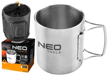 NEO KUBEK STALOWY TURYSTYCZNY UCHWYT 320ML GARNEK