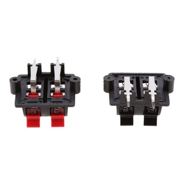 Kwadratowe zaciski głośnikowe typu Push,