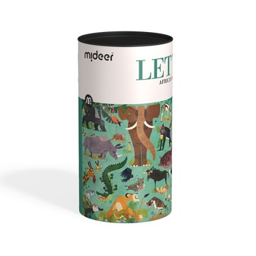 Mideer PUZZLE W TUBIE Afrykańskie zwierzęta