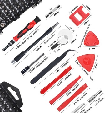 Uniwersalny zestaw precyzyjnych śrubokrętów wkrętaki 115w1 TORX BITY ETUI