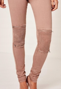 MISSGUIDED SPODNIE SKINNY JEANS ZIP GQZ XXH__XXS