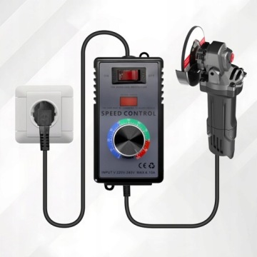 Регулятор скорости двигателя 230 В в корпусе с розеткой 2400 Вт