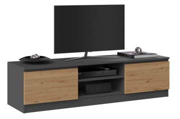 STOLIK SZAFKA RTV LCD 140CM ANTRACYT-DĄB ARTISAN