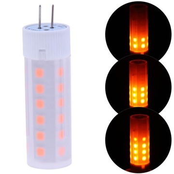 Żarówka LED DC 12V G4 migający płomień efekt ognia