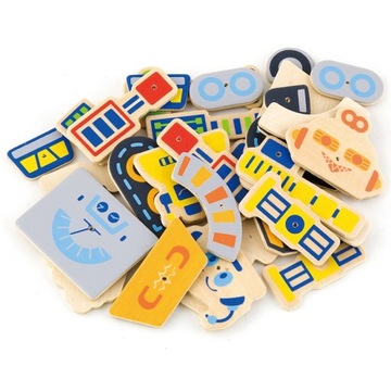 Viga Toys Drewniana Przybijanka Roboty 45 el.