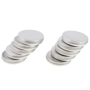 10 упаковок круглых алюминиевых косметических кремов по 30 мл, пустых.