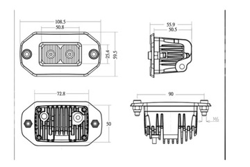 Светодиодный фонарь заднего хода мощностью 20 Вт – установка в бампер, водонепроницаемый разъем IP68