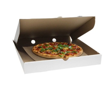 Karton do pizzy biało-szary opakowania na pizzę 32x32x4 cm 100 szt.