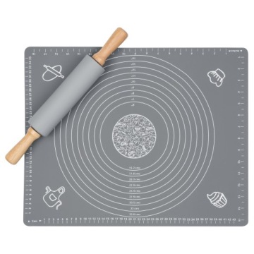 ZESTAW STOLNICA MATA SILIKONOWA NIEPRZYWIERALNA + WAŁEK DO CIASTA