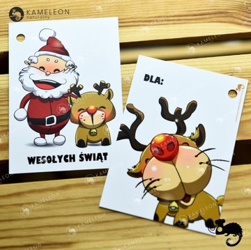 BILECIK ZAWIESZKA PRZYWIESZKA ETYKIETA DO PREZENTU ŚWIĘTA MIX WZORÓW 25szt