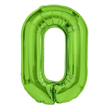 Balon foliowy cyfra 0 ZIELONY 100 cm urodziny