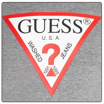 GUESS PÁNSKE TRIČKO CN LS ORIGINAL LOGO GRAY r.M