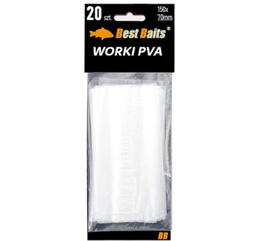 Rozpuszczalne worki woreczki PVA zanętowe do nęcenia 15cm x 7cm 20szt. karp