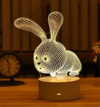 Romantyczny 3D akrylowe Led lampki nocne słodkie u