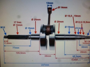 Wał korbowy do Minarelli SR Aerox BWS slider