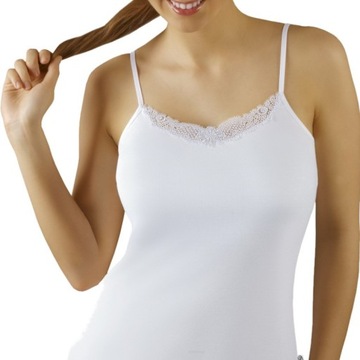 EMILI koszulka ramiączko bawełna SILA biała