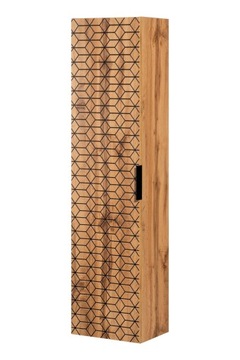 WISZĄCY Słupek Łazienkowy Wysoki 140 cm FREZOWANY FRONT Szafka DĄB WOTAN