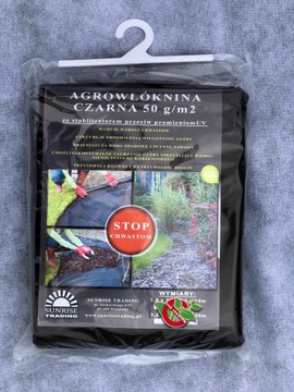 Agrowłóknina CZARNA UV50 1,6x5m do ściółkowania