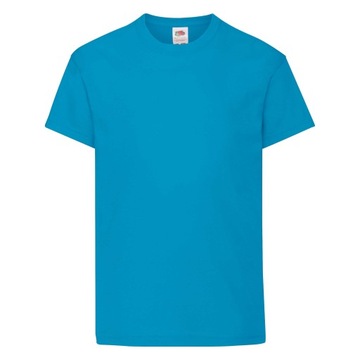 T-shirt dziecięcy Fruit of the loom bawełna ORIGINAL azurowy rozmiar 104