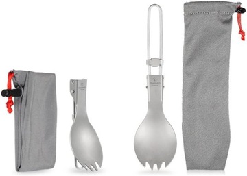 Tytan sk?adany Spork Outdoor Camping Hiking Backpacking Dinner Spork
