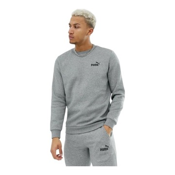 PUMA BLUZA MĘSKA DRESOWA OCIEPLANA BAWEŁNA ESS SMALL LOGO CREW SZARA r.M
