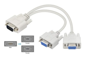 Rozdzielacz Spltter VGA na 2porty VGA Rozgałęźnik