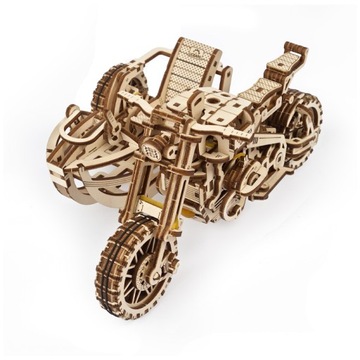 Ugears Scrambler Motocykl Boczny Wózek Puzzle 3D