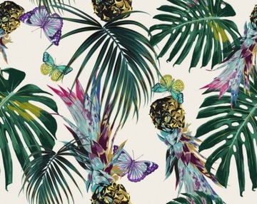 Tkanina DS 84 ANANAS MOTYL MONSTERA OBICIOWA NEO