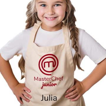 FARTUCH Kuchenny Dziecięcy Fartuszek dla DZIECI MASTERCHEF TWOJE IMIĘ