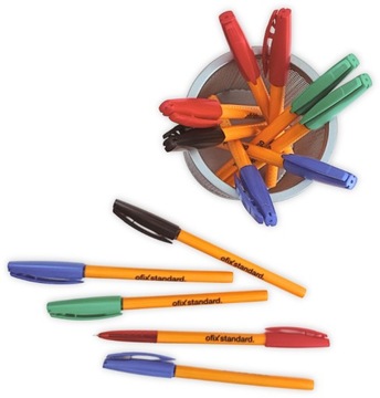 OFIX Standard, традиционная офисная ручка ШАРИКОВАЯ ДОПОЛНИТЕЛЬНАЯ 0,7 мм, черная с зажимом