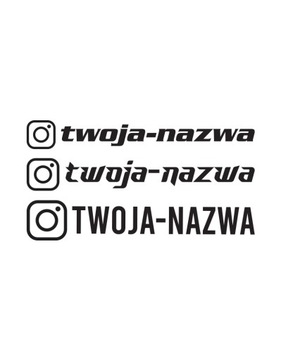 Naklejka INSTAGRAM Twój tekst personalizowana 15cm