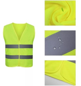 Mocna KAMIZELKA ODBLASKOWA DROGOWA ŻÓŁTA 80 C