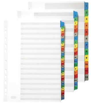 PRZEKŁADKI DO SEGREGATORA PLASTIKOWE ALFABETYCZNE