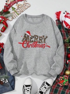 BLUZA SZARA ŚWIĄTECZNA SHEIN