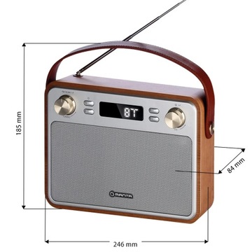 Ретро Bluetooth кухонное радио портативное Manta CAPRI RDI915X перезаряжаемая батарея SD