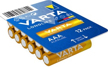 12x Bateria alkaliczna VARTA AAA LR3 Longlife box