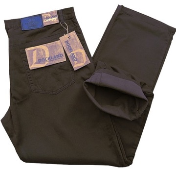Bawełniane spodnie OCIEPLANE polarem BRĄZ/OLIWKA W33 L32 pas 80/82 cm