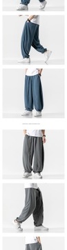 2022 Summer Men Wide Crotch Harem Pants Male Cropp