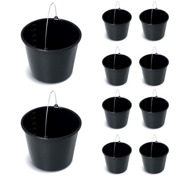 10x Wiadro budowlane 16l Gospodarcze plastikowe