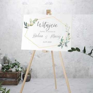 Tablica powitalna na Wesele Ślub Rustykalna Kwiaty