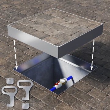 Właz Rewizyjny Studzienka 700x700x100 mm Stal Nierdzewna Lock Up System