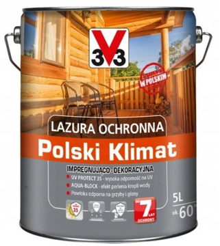 Lazura ochronna V33 POLSKI KLIMAT DĄB NATURALNY5L