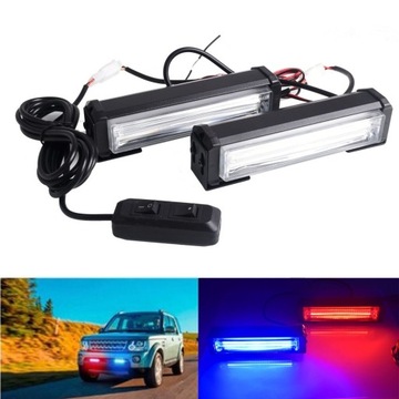 LAMPA OSTRZEGAWCZA 6 LED BŁYSKOWA NIEBIESKA STROBO