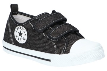 AMERICAN TEN114 TENISÓWKI TRAMPKI DZIECIĘCE NA RZEPY WKŁADKA SKÓRZANA BK 35