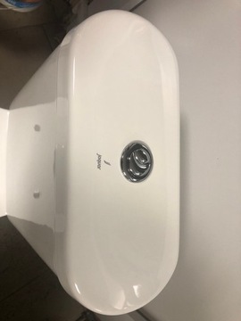 Керамический компакт с вертикальным сливом Jaquar и сиденьем Wol, отличный дренаж.