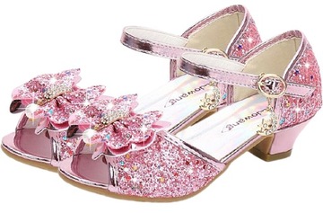 BŁYSZCZĄCE PANTOFELKI SANDAŁKI BUCIKI DLA DZIEWCZYNKI 18,5 CM r.29 RÓŻOWE