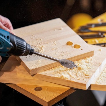 Zestaw wierteł piórkowych łopatkowych do drewna 6x