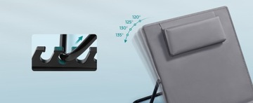 Пляжный коврик со спинкой, складной шезлонг, серый