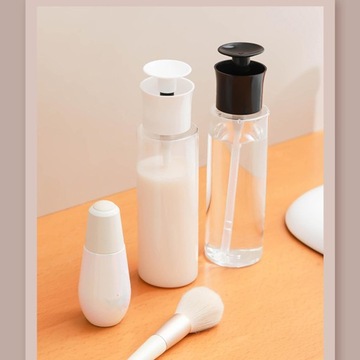 Безвоздушный флакон с насосом, флакон с насосом для лосьона, прозрачный дорожный дозатор белого цвета