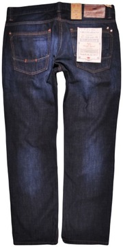 CROSS JEANS spodnie STRAIGHT regular NAVY blue DYLAN _ W36 L30